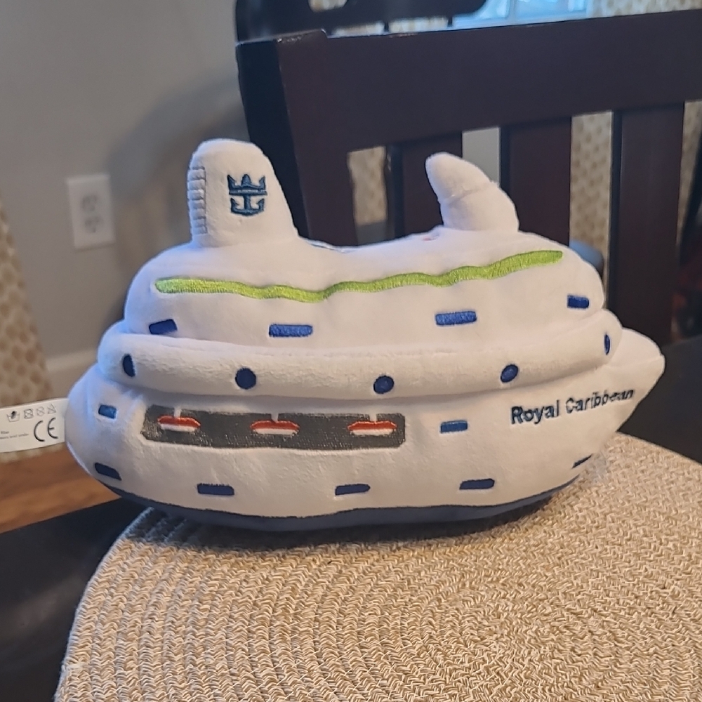 Royal Caribbean Stuffed Cruise Ship White and Blue
